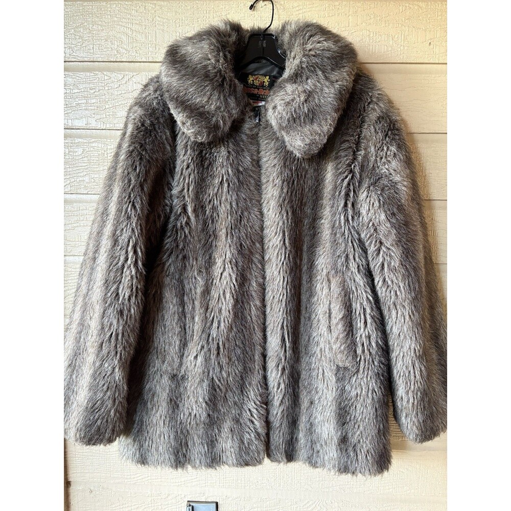 Vintage 1970s Hansa Branta Stearns womens Faux Fur Goose Down Jacket size Medium